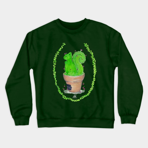 Green Squirrel Crewneck Sweatshirt by Sil Carvalho
